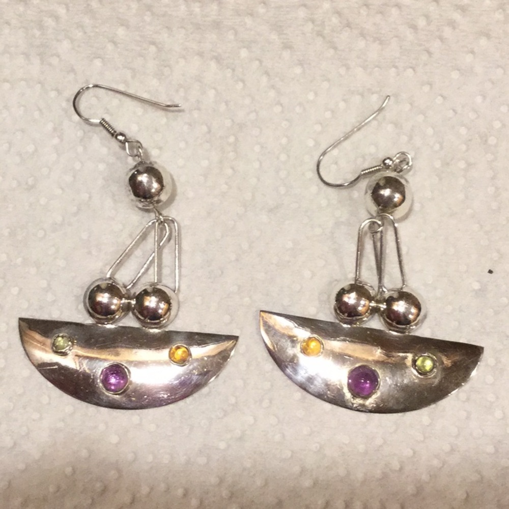 Vintage Sterling Silver earrings with stones
